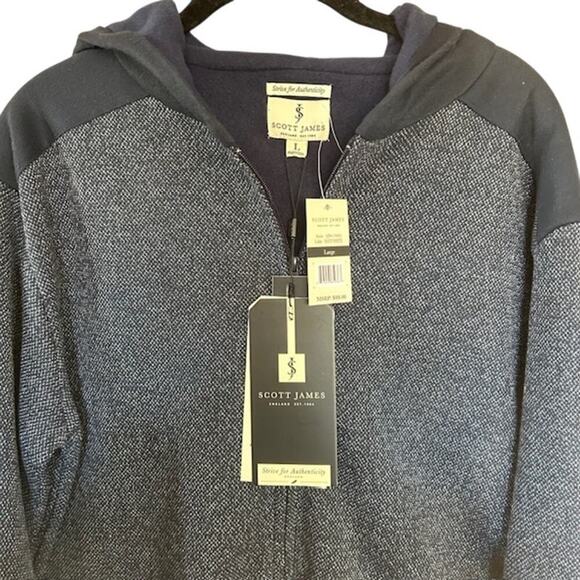 Scott James Navy Hoodie, size Large, NWT - Picture 2 of 6